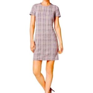 Calvin Klein Sheath Dress Plaid Print Size 12